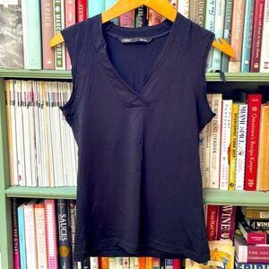 Nau eco friendly v- neck black tank